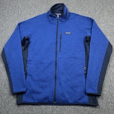 Patagonia Jacket Mens Large Blue Fleece Full Zip Outdoor Hiking Better Sweater