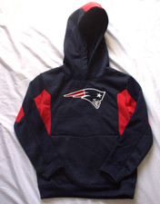 NFL Team New England Patriots Hoodie Youth SM-8 Navy Logo Football Fleece