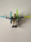 LEGO Star Wars General Grievous Minifigure w/ 4 Trans Blue/Green Lightsabers