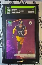 2024 Panini Donruss Elite T.J. Watt #40 Purple /49 GM MT 10