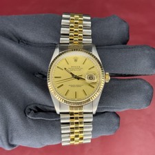 Rolex Datejust 16013 Gold and Silver Jubilee Bracelet with Gold Bezel