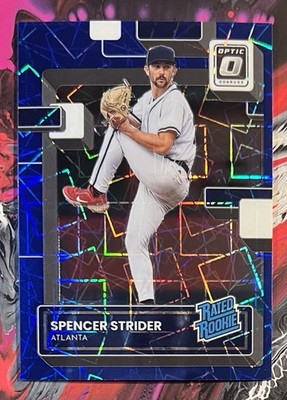 2022 Donruss Optic Spencer Strider Rated Rookie Blue Velocity /99 SP RC Braves