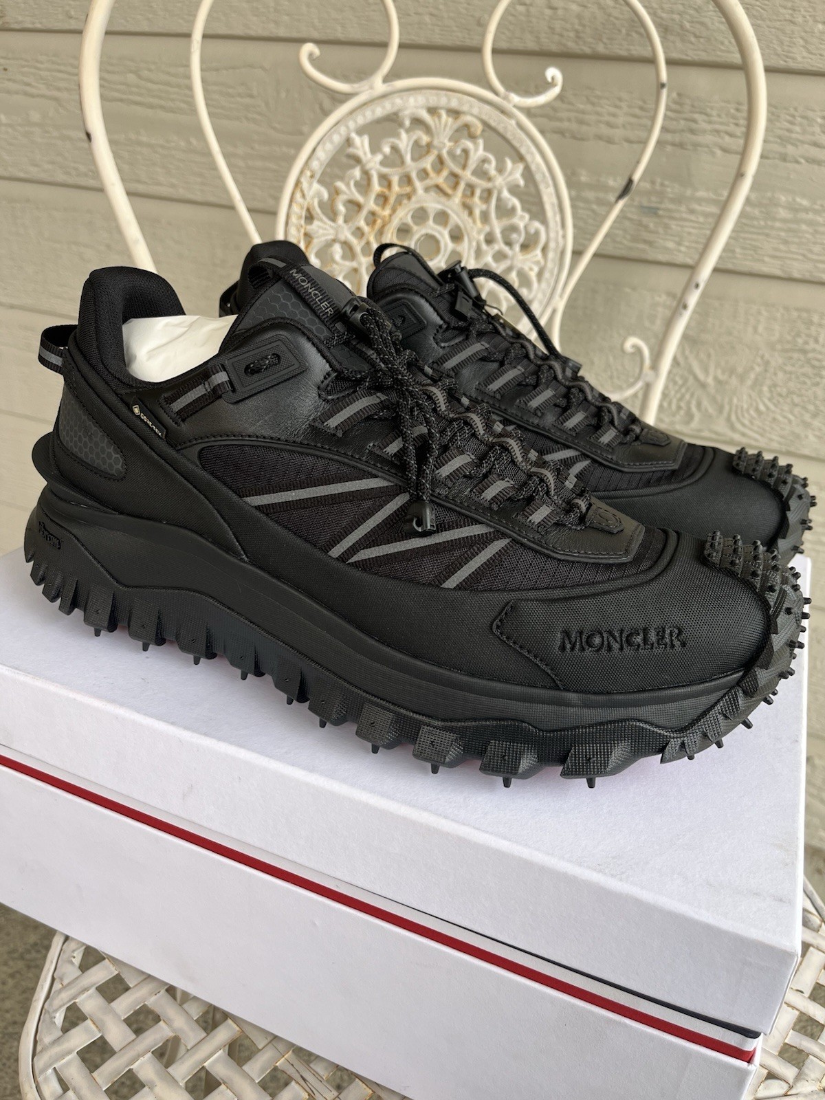 Moncler Trailgrip GTX Low-top Sneakers Men’s US12 EU45 Black NWB MSRP $820