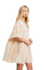 Free People Summer Nights Striped Minidress Women’s Size Small Petite Boho EUC