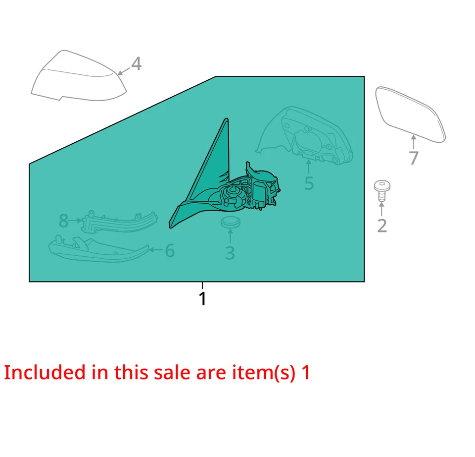 2017 BMW 230i Right Door Mirror Grey B39 Power Auto Dim OEM Foto 3 de 4