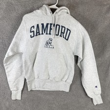 Samford Bulldogs Hoodie Sweatshirt Mens XS Gray NCAA College Champion Reverse