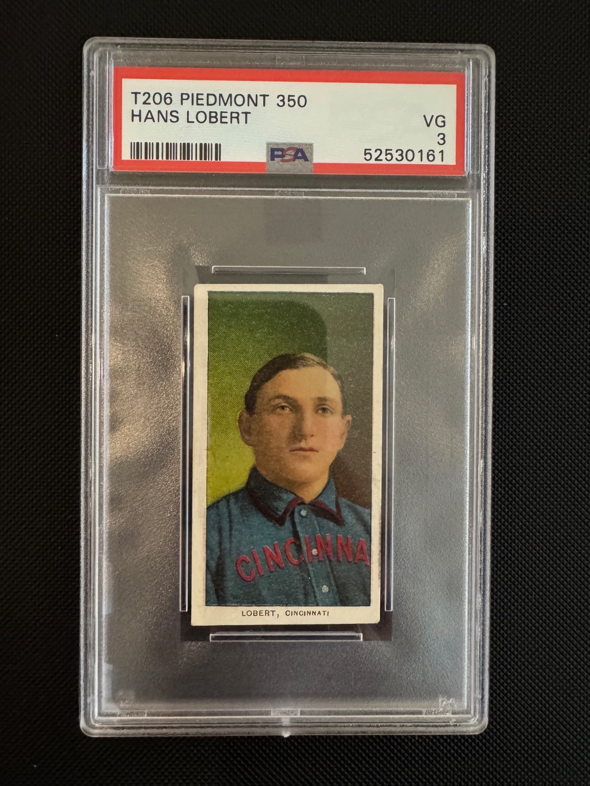 T206 Hans Lobert Piedmont 350 PSA 3 – Cincinnati Reds HOF Era Tobacco Card
