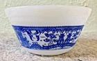 Vintage Federal Milk Glass with a Blue Willow Print Mixing Nesting 5" Bowl HTF