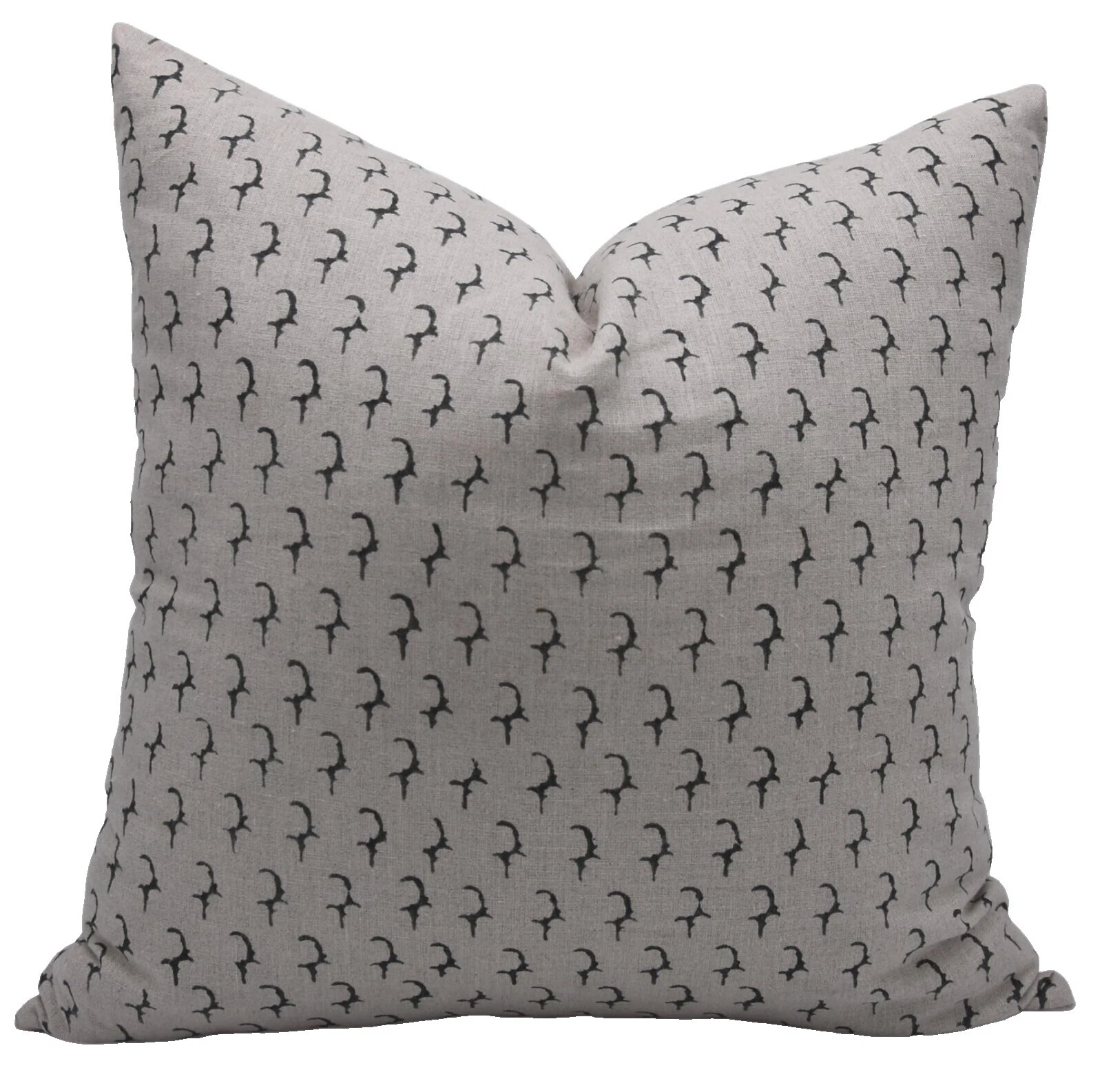 Black Floral 100% Linen Home Décor Pillows