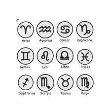 Zodiac Sign Patch Embroidered Iron-On Applique for Clothes, Astrology Horoscope