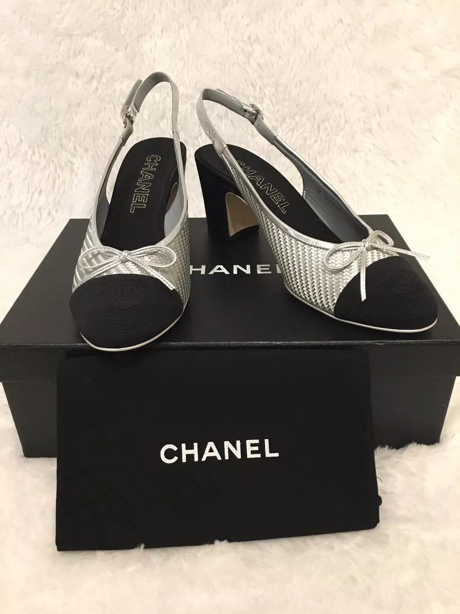 CHANEL Bow Slingback Sandals IT 39.5