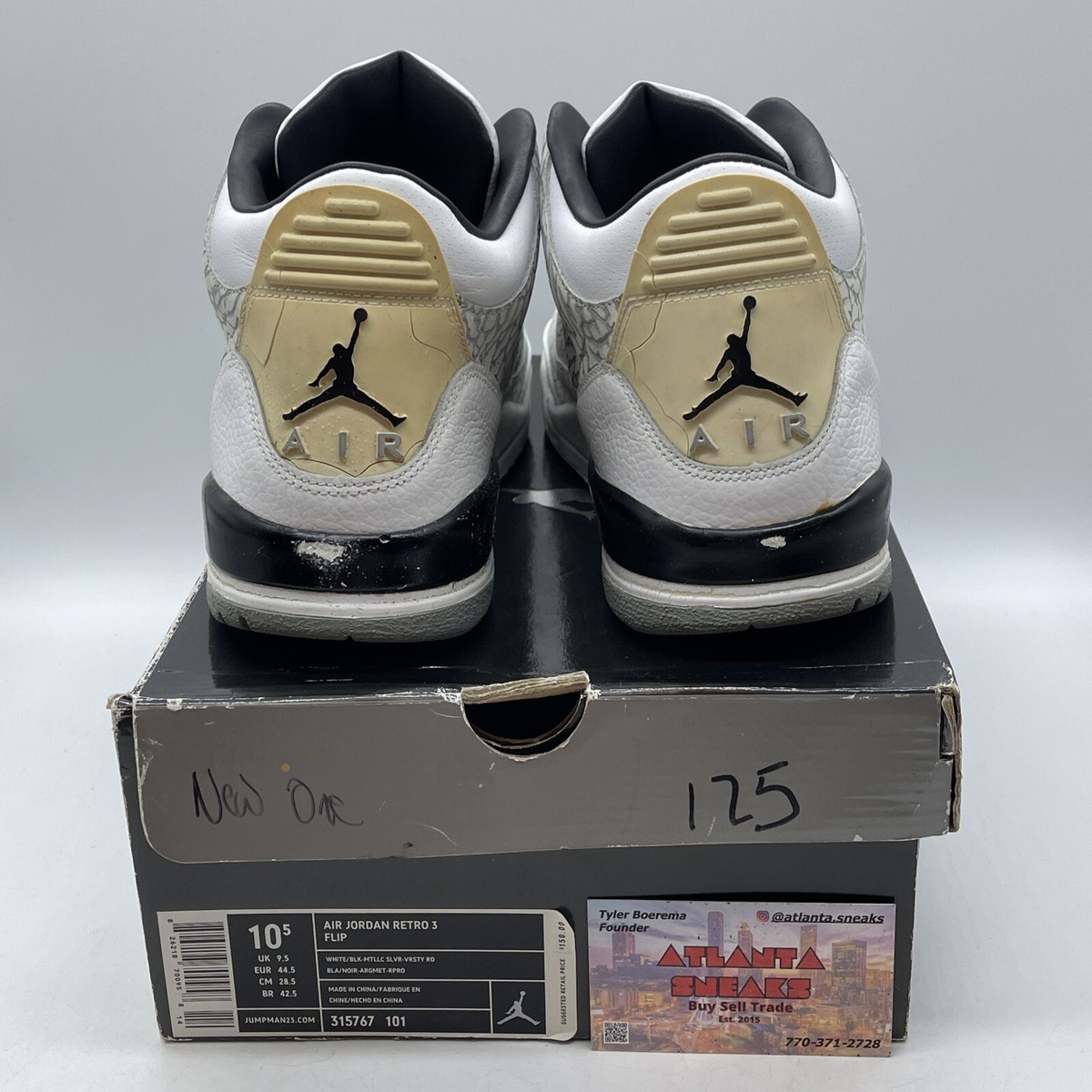 Size 10.5 - Air Jordan 3 Retro Flip White Black Grey Suede