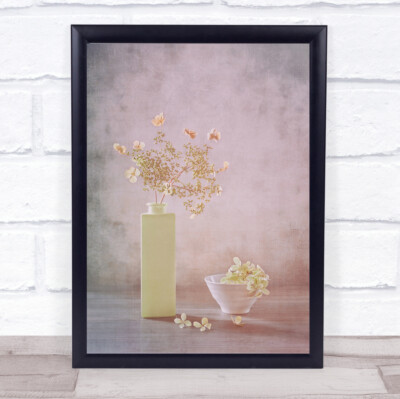 Morgenlicht Blumen Blumen Vase Schale zarte sanfte Struktur Wandbild Druck