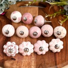 Lot of 10 colorful Ceramic Cabinet Knobs Pulls Drawer Door Handles Hand Painted