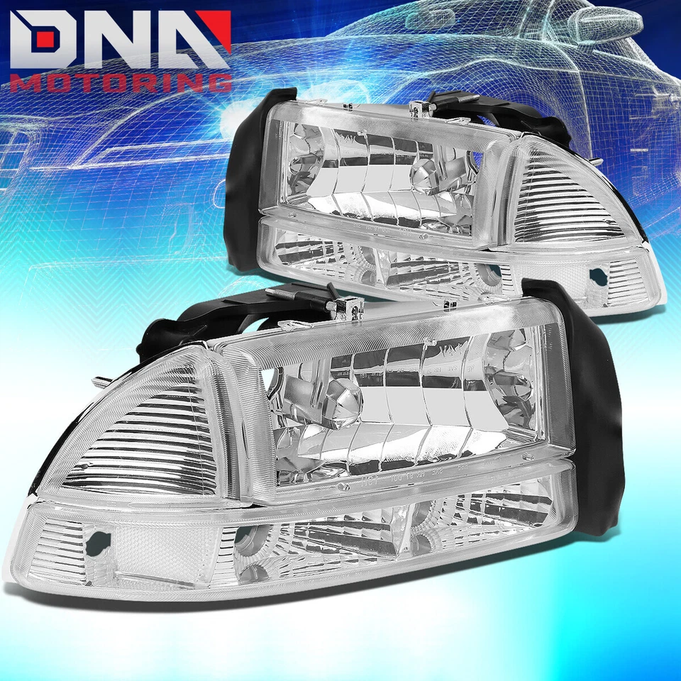 For 1997-2004 Dodge Dakota/Durango Bumper Dual Head Lamp W/LED Kit+ Fan Chrome - Image 2 of 4