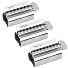 Toothpaste Squeezer, 3 Pack, Stainless Steel Rolling