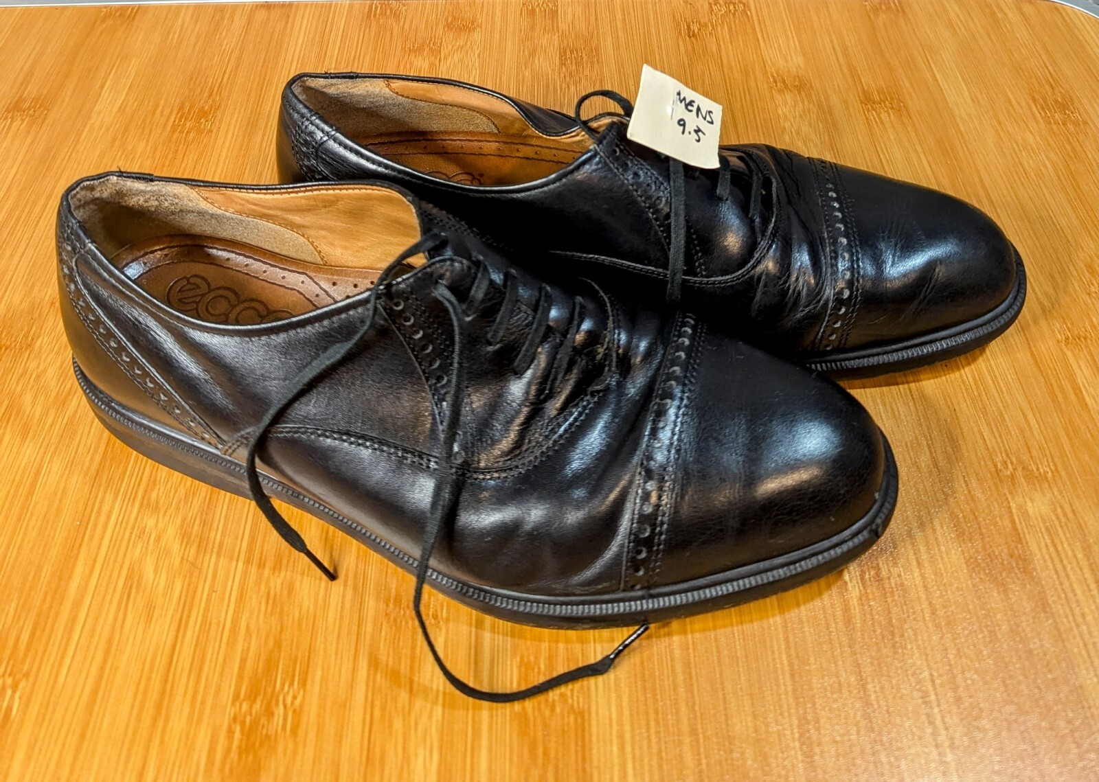 SAOLA ECCO City Walker Scarpe eleganti da uomo in pelle Oxford Derby nere taglia 91 2 (S09)