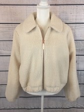 LC Lauren Conrad Cream Ivory Full Zip Teddy Bear Jacket Women s Size XXL