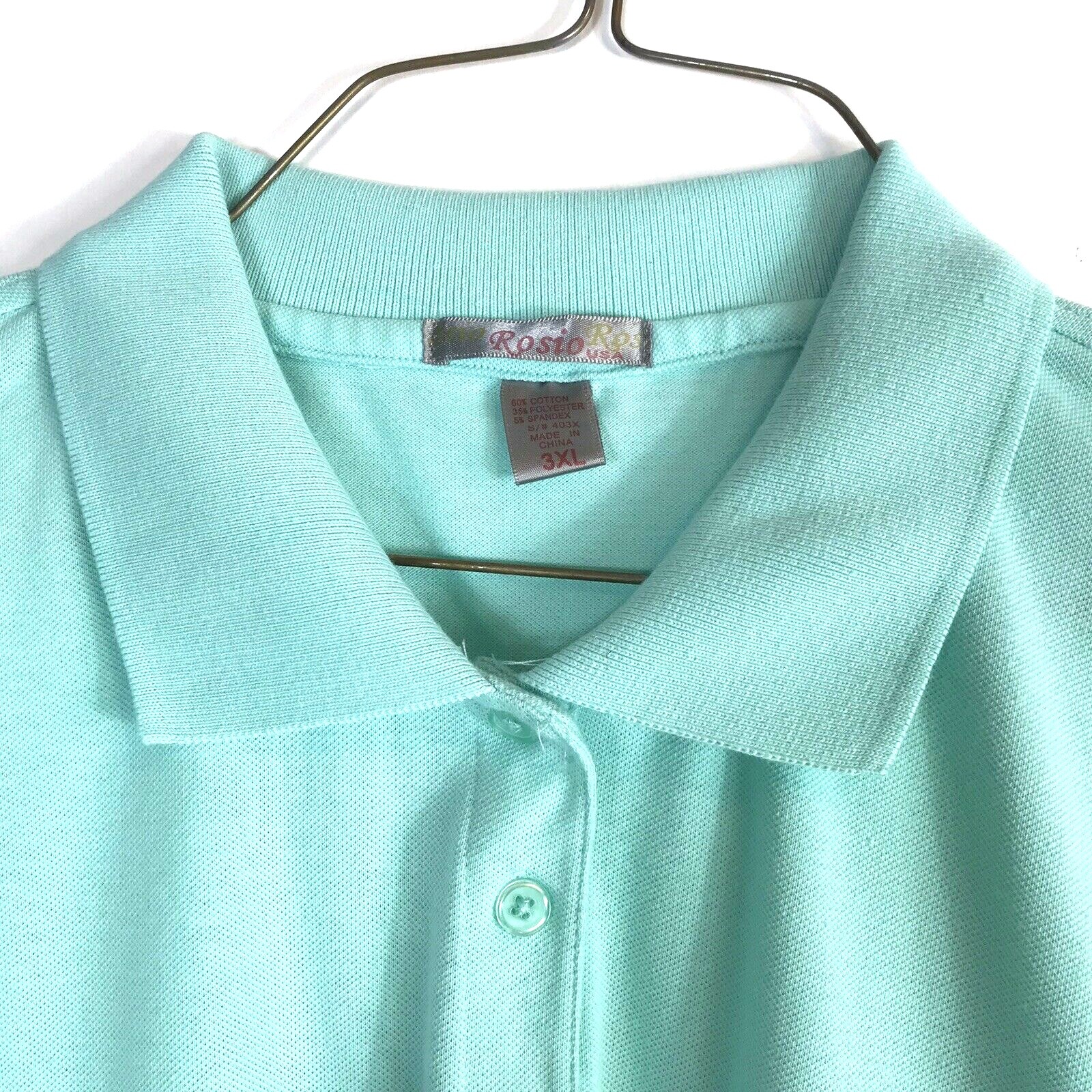 Women's Rosio Solid Mint Green Basic Knit Collare… - image 3