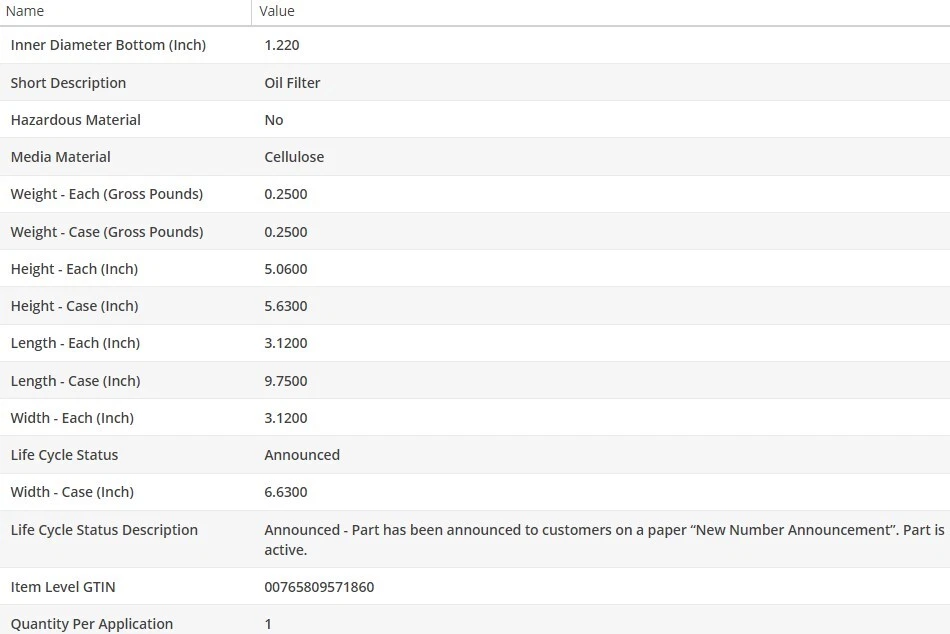Filtro de aceite tipo OEM WIX para VOLVO S40 2004-2010 L5-2,4 L Foto 4 de 4