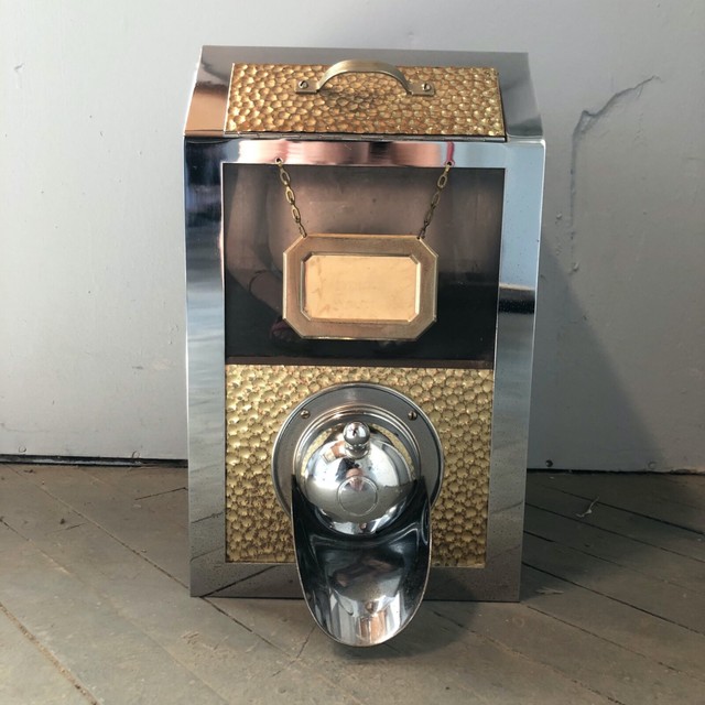 Vintage 40s Hammered Steel Coffee Bean Dispenser eBay
