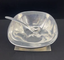 Holland Boone Polished Pewter Square Bowl 6x6x2.5 & Spoon