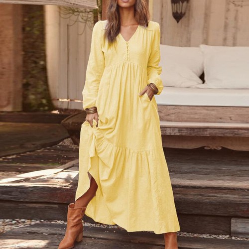 bohemian flower crossover empire waist dress