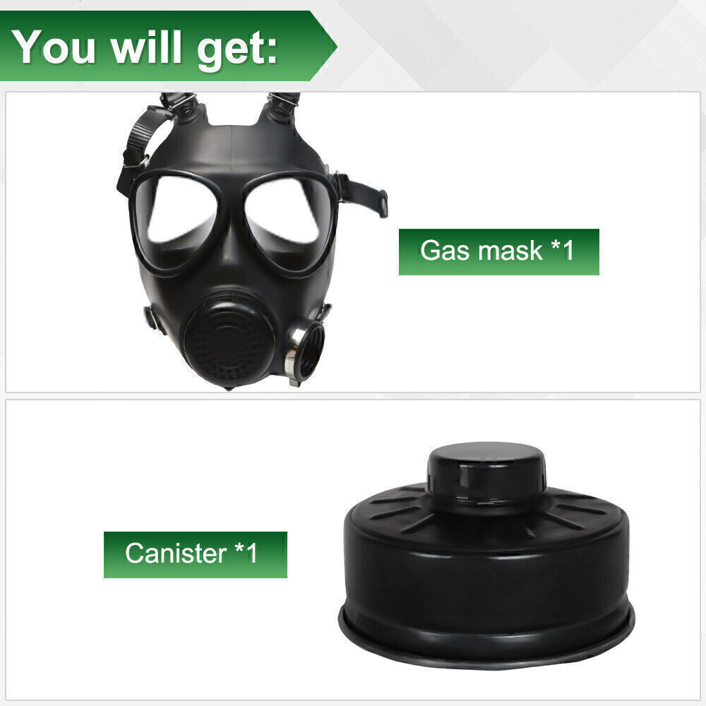 Chemical Gas Mask Full Face Soviet Military Respirator + 1PC 40mm Filter Box New