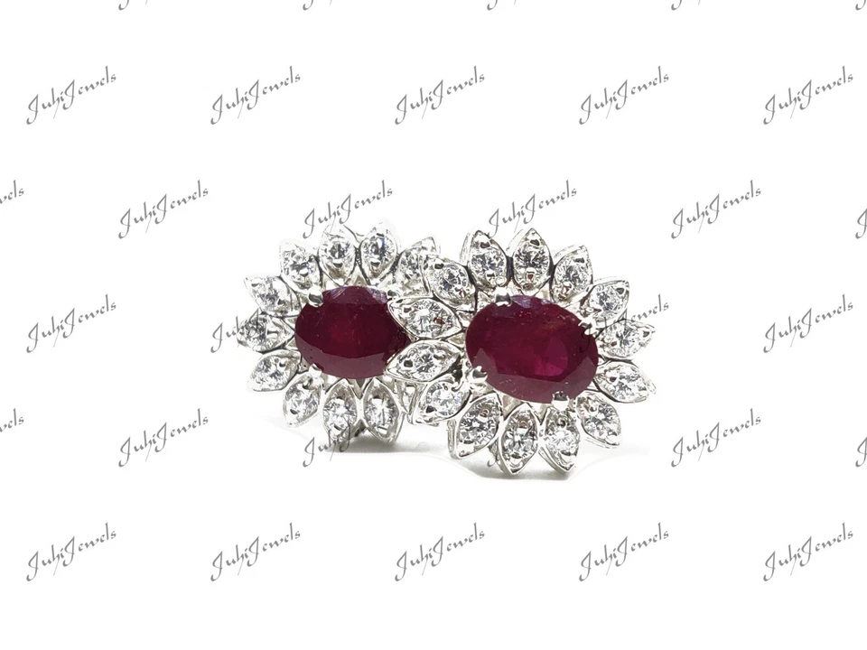 Ruby Engagement Cufflinks Natural Ruby Wedding Cufflinks 4 Ct Ruby Cufflinks - Image 3 of 4