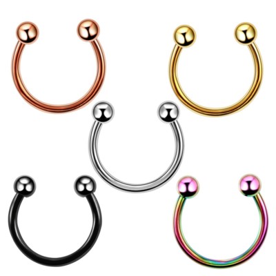 HUFEISEN PIERCING NASENPIERCING SEPTUM RING NASE NIPPEL LIPPEN TRAGUS ROSEGOLD