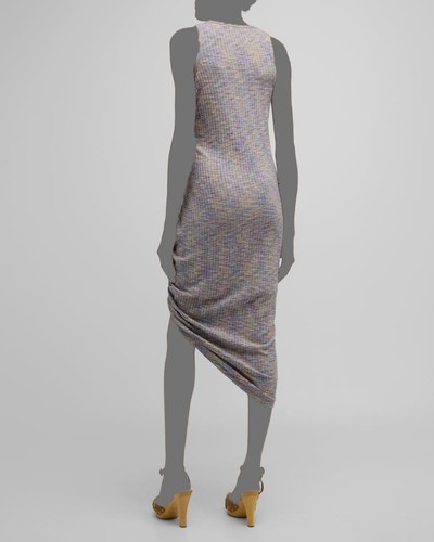 $328 Veronica Beard Women's Blue Haylee Ruched Space Dye Rib Dress Size S - 第 5/6 張圖片