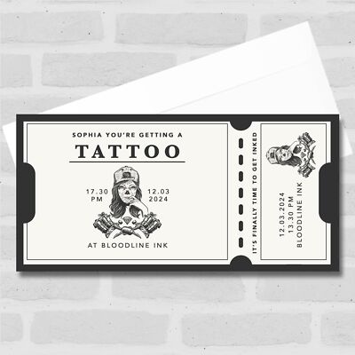 Skull Girl You're Getting A Tattoo personalisiert Überraschung Ticket Geschenk Gutschein