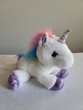 Aurora Flopsie Rainbow Unicorn Plush Colorful Mane Tail Stuffed Animal Small