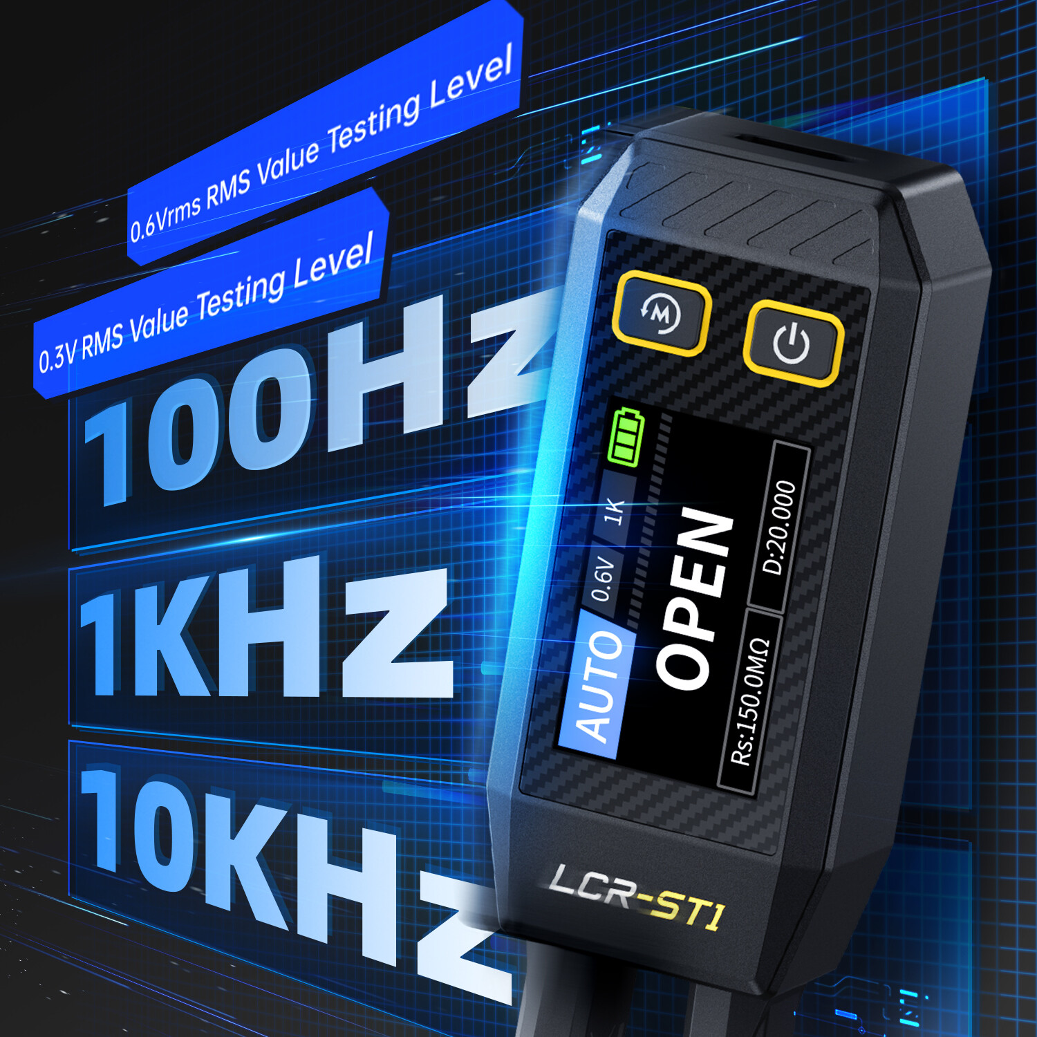 FNIRSI LCR-ST1 Mini Smart Tweezer LCR SMD ESR Tester Ohm Cap Inductance DiodeaZ6