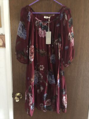 bellambra lined dress Silk Blend Nwt Floral Coastal Peasant