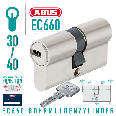 ABUS EC660 30/40 Türzylinder Schließzylinder Doppelzylinder   Sicherheitskarte