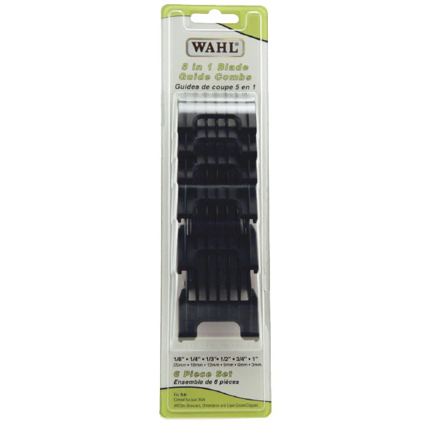 Wahl 5 in 1 Clipper Blade Guide Combs 6 Pack Set Professional Pet Grooming Tool