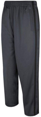 Mens Charcoal Tearaway Athletic Pants Side Snaps
