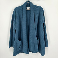 Softies Rib Chenille Drape Front Cardigan Spring Lake size S/M