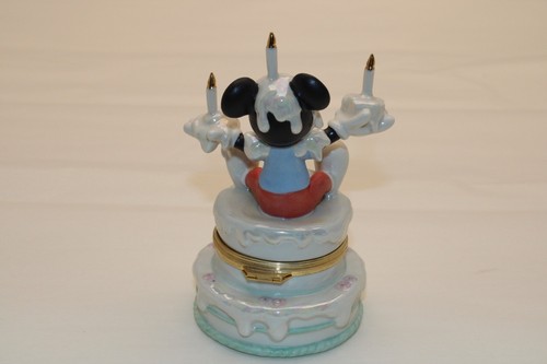 Lenox Disney Mickey's Birthday Surprise Treasure Box Trinket Box Porcelain NICE - Picture 3 of 5