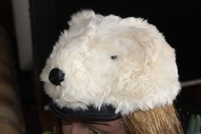 furry POLAR BEAR HAT plush ADULT cap animal NEW Costume US SELLER plunge bears