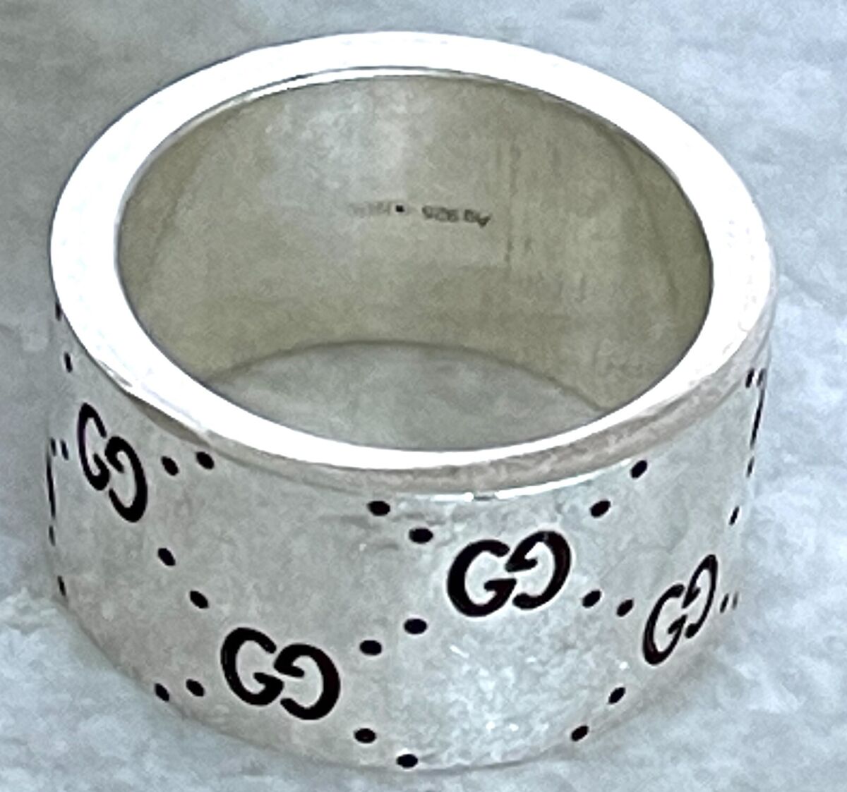 GUCCI X Adidas 702768 Engraved Ring Silver Ag925 GG Logo GUCCI X Adidas 702768 Engraved Ring Silver Ag925 GG Logo