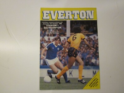 October 4th 1980, EVERTON, Programme, Mike Lyons, Gordon West, Bob Latchford....