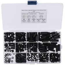 320PCS Nut Assorted M3 Hardware Spacers Black Nut & Bolt Sets Standoff Spacer...