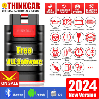 THINKDIAG OBD2 Code Reader Diagnostic Scanner TPMS ABS IMMO SRS Tool ECU Coding