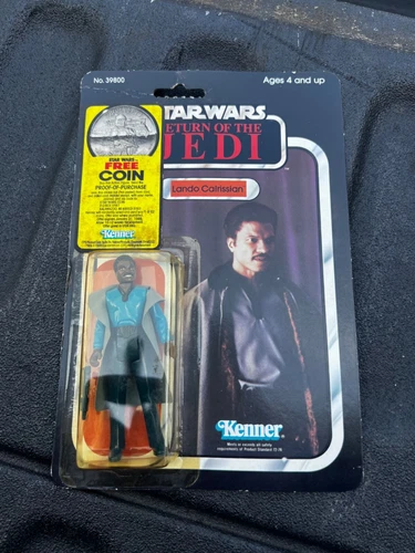 Vintage Star Wars Carded Action Figure ROTJ Lando Calrissian 1983 MOC coin offer