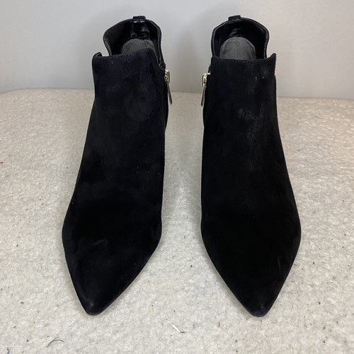 Sam Edelman Women Keely Black Suede Side Zip Kitten Heel Booties Size 7.5 - Picture 4 of 16