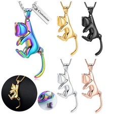 Cat Urn Pendant Cremation Jewelry for Ashes Holder Memory Necklace Pet Jewelry