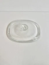 PYREX F12-C A Clear Oval Glass Lid Only Corning Ware 9x7 Inch No Chips Or Cracks