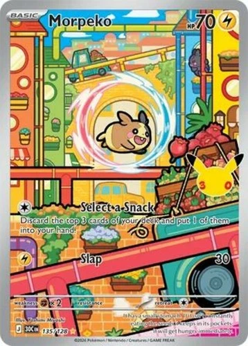 Morpeko - 135/128 - Illustration Rare Pokemon NM-Mint 30th Celebration - product listing photo